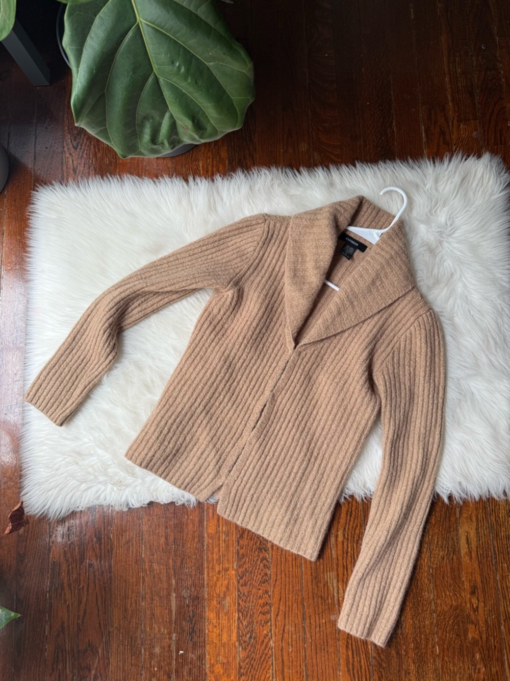 Y2K Express Gold Metallic Sweater Jacket